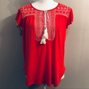 Tempted Hearts Orange Bohemian Style Top